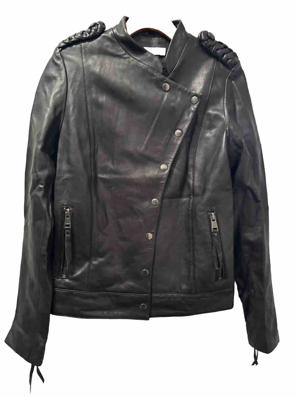 Bel Air Black 100% Lamb Leather Jacket Women’s Mobwife Y2K Punk rock Gothic